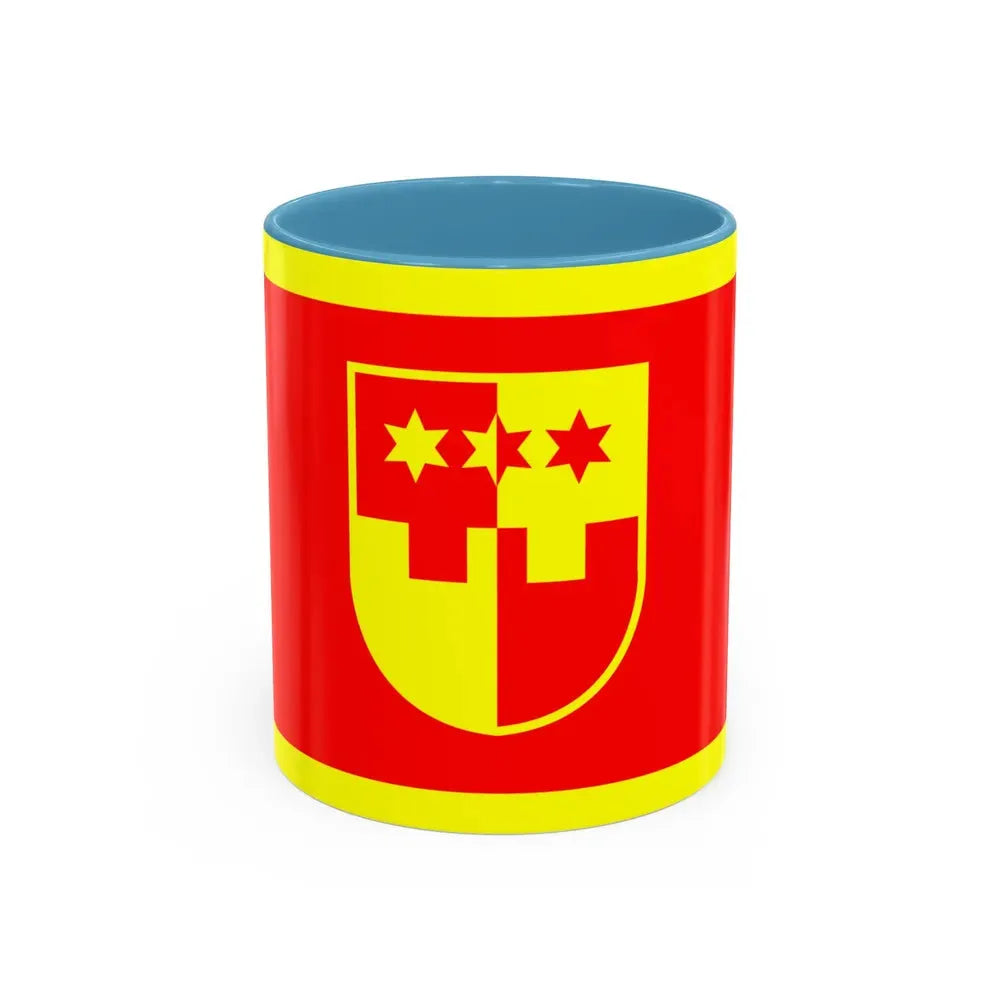 Flag of Krapina Zagorje County Croatia - Accent Coffee Mug 11oz Light Blue - Go Mug Yourself