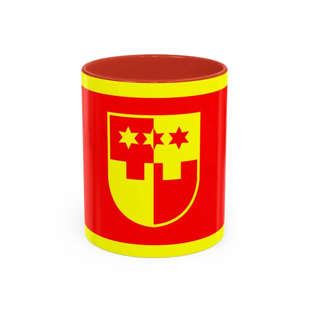 Flag of Krapina Zagorje County Croatia - Accent Coffee Mug 11oz Red - Go Mug Yourself