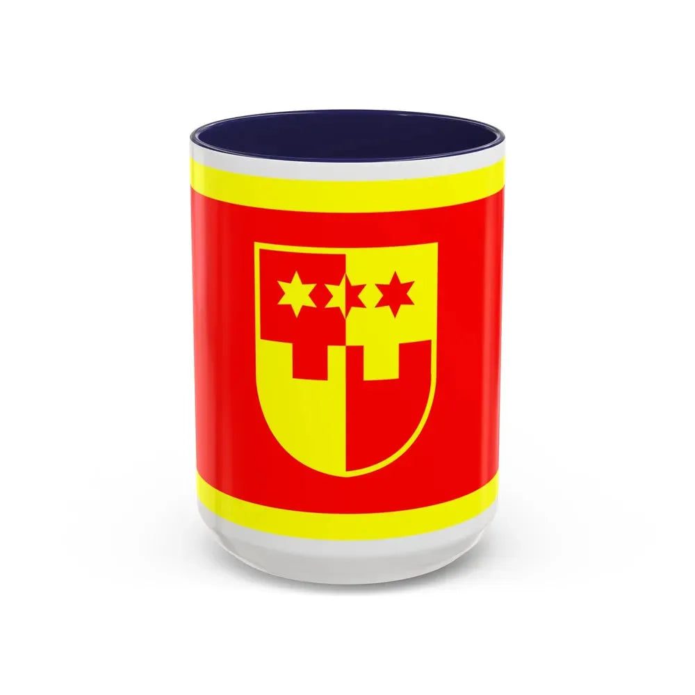 Flag of Krapina Zagorje County Croatia - Accent Coffee Mug 15oz Navy - Go Mug Yourself