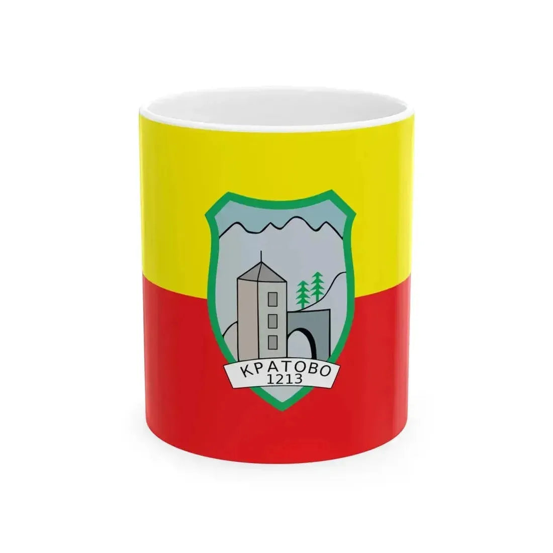 Flag of Kratovo Municipality North Macedonia (North Macedonia) White Coffee Mug 11oz - Go Mug Yourself