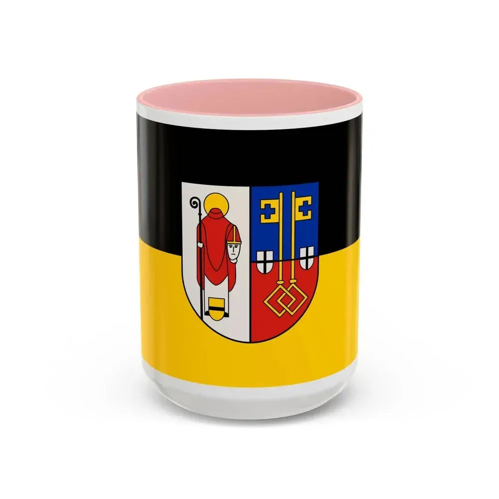 Flag of Krefeld Germany - Accent Coffee Mug 15oz Pink - Go Mug Yourself