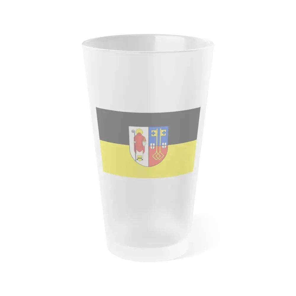 Flag of Krefeld Germany - Frosted Pint Glass 16oz 16oz Frosted - Go Mug Yourself