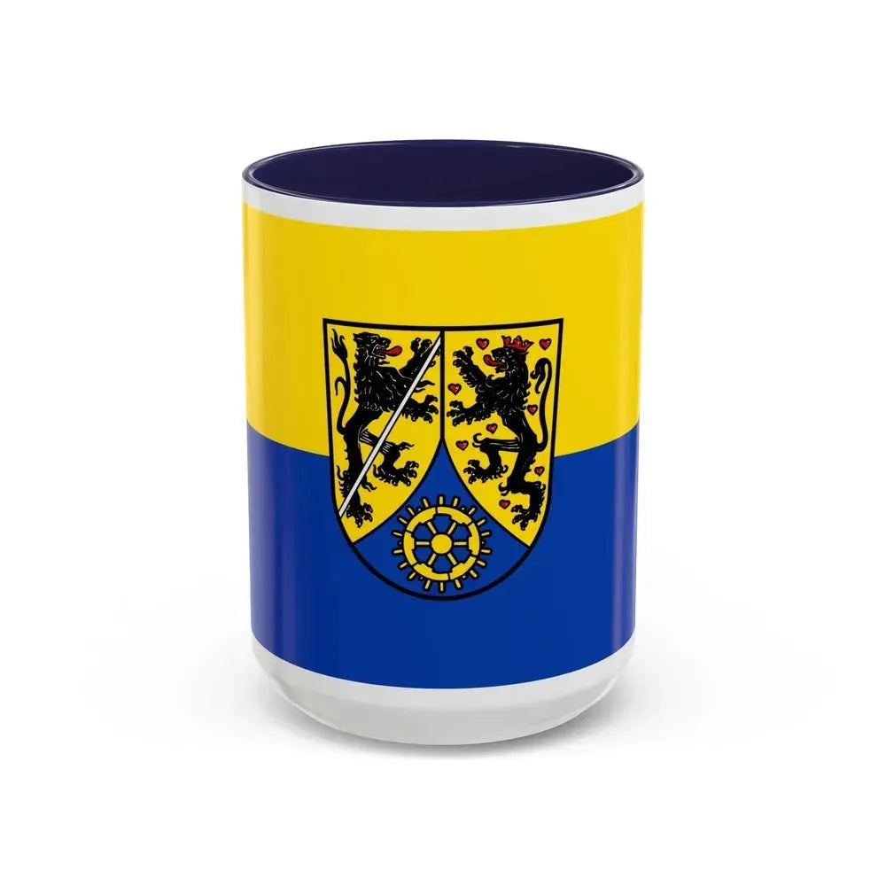 Flag of Kronach Germany - Accent Coffee Mug 15oz Navy - Go Mug Yourself