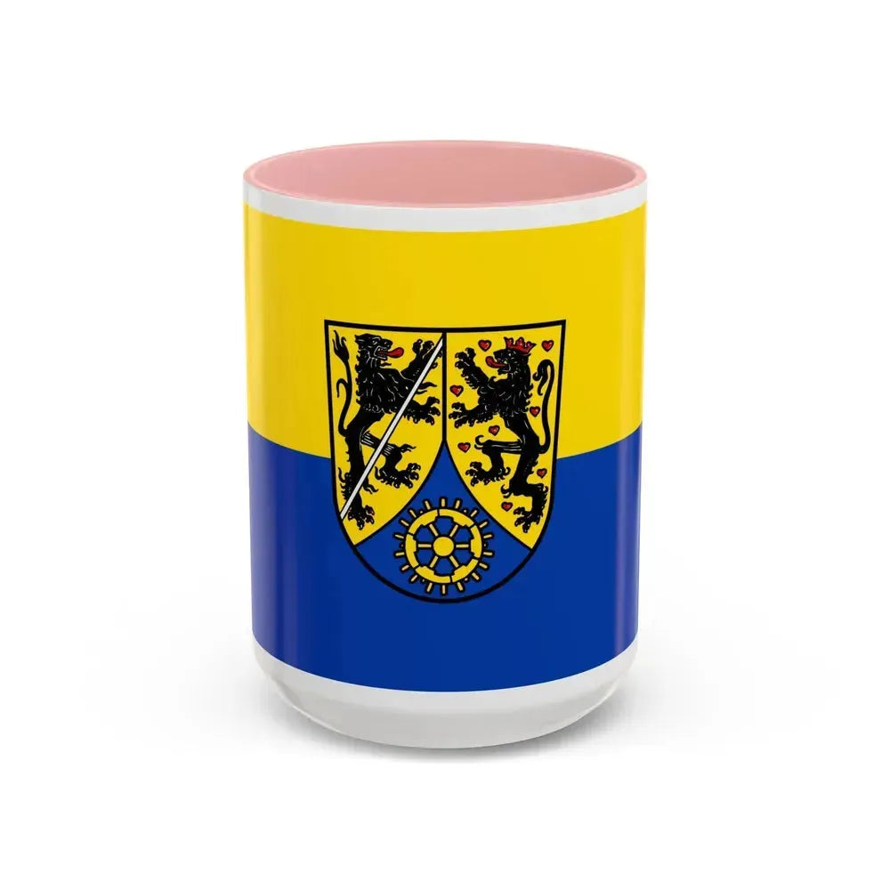 Flag of Kronach Germany - Accent Coffee Mug 15oz Pink - Go Mug Yourself