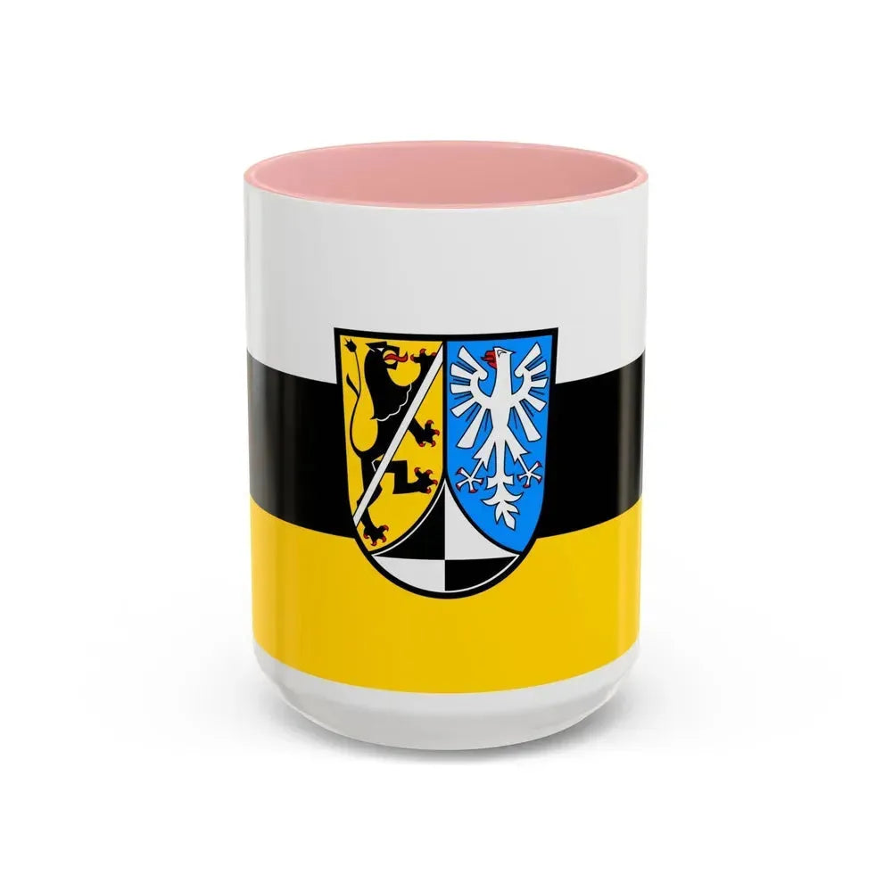 Flag of Kulmbach Germany - Accent Coffee Mug 15oz Pink - Go Mug Yourself