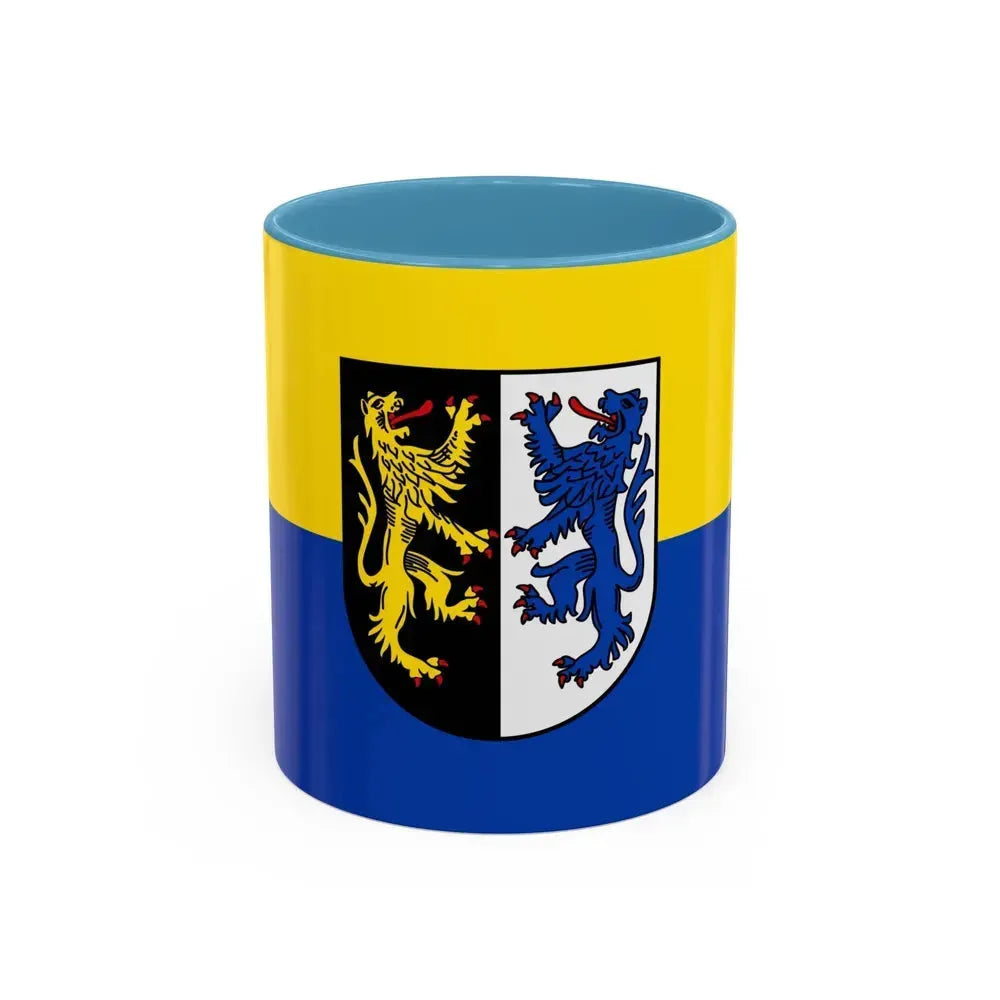 Flag of Kusel Germany - Accent Coffee Mug 11oz Light Blue - Go Mug Yourself