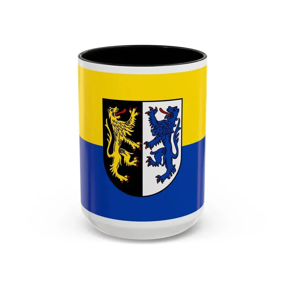 Flag of Kusel Germany - Accent Coffee Mug 15oz Black - Go Mug Yourself
