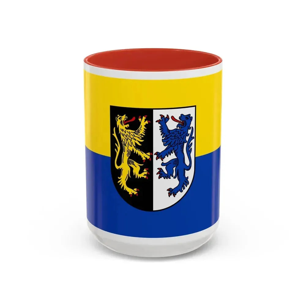Flag of Kusel Germany - Accent Coffee Mug 15oz Red - Go Mug Yourself