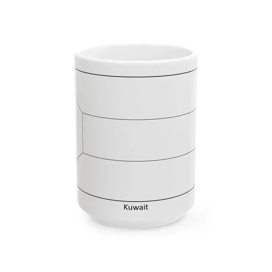 Flag of Kuwait colouring page (Kuwait) White Coffee Mug 15oz - Go Mug Yourself