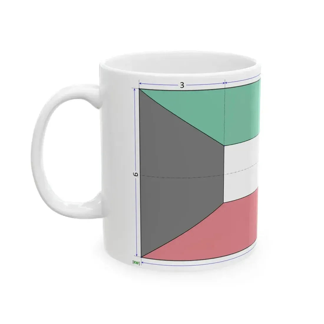 Flag of Kuwait construction sheet (Kuwait) White Coffee Mug - Go Mug Yourself
