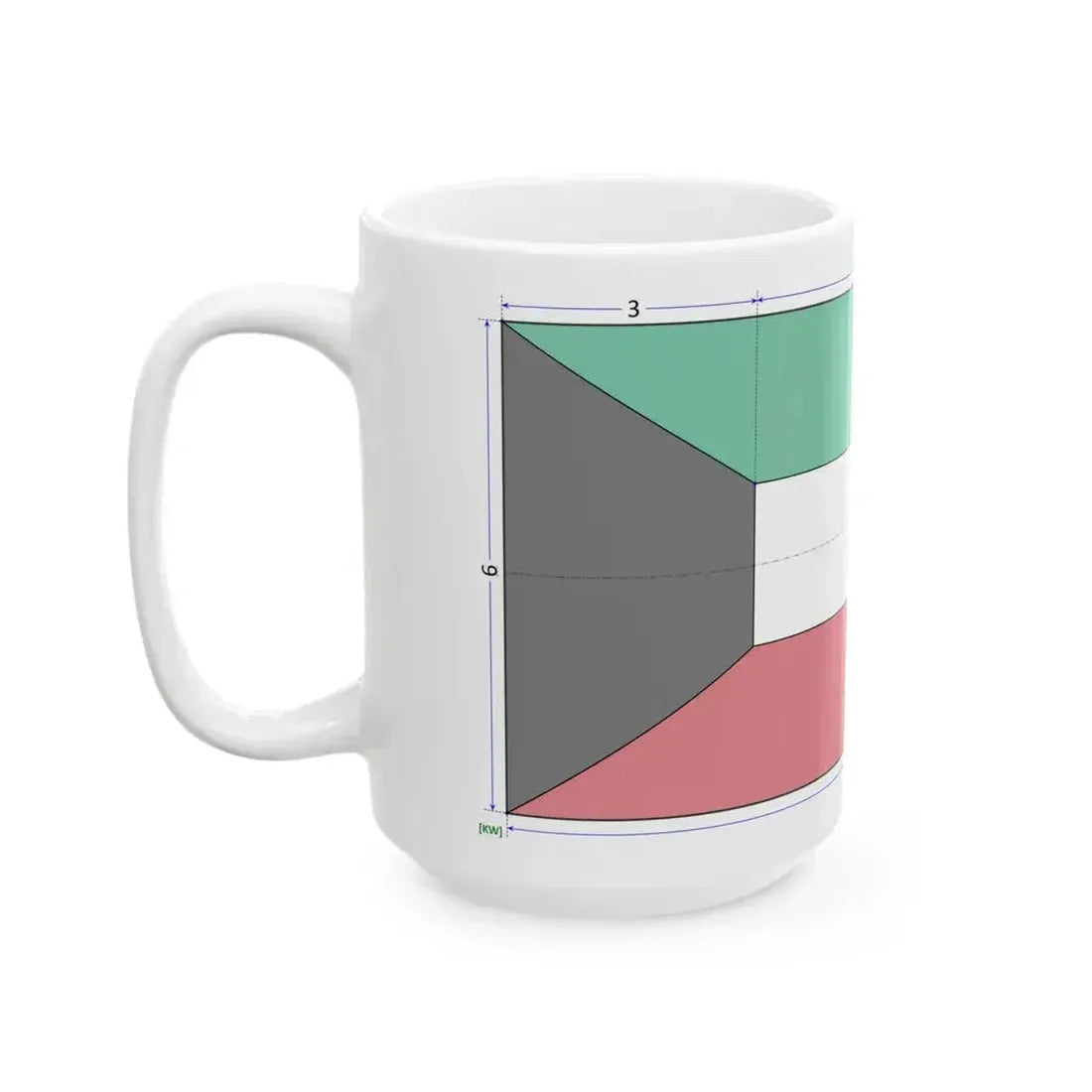 Flag of Kuwait construction sheet (Kuwait) White Coffee Mug - Go Mug Yourself
