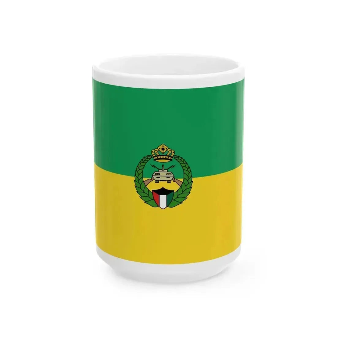 Flag of Kuwait National Guard (Kuwait) White Coffee Mug 15oz - Go Mug Yourself