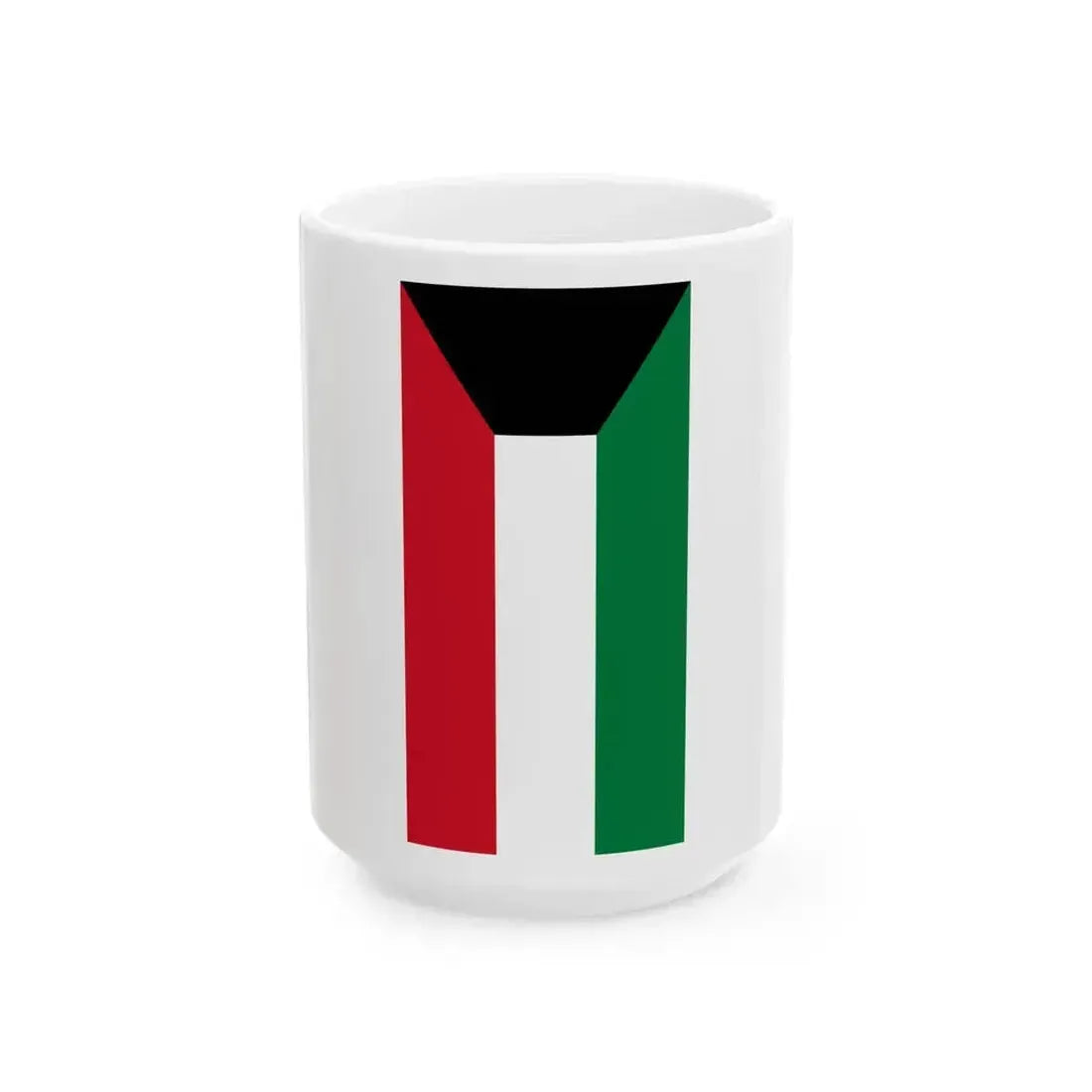Flag of Kuwait vertical (Kuwait) White Coffee Mug 15oz - Go Mug Yourself