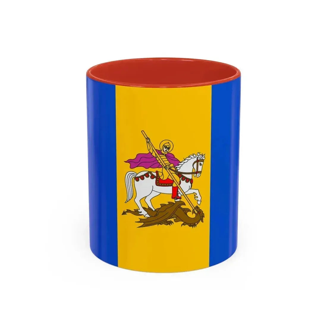 Flag of Kyiv Oblast Ukraine - Accent Coffee Mug 11oz Red - Go Mug Yourself