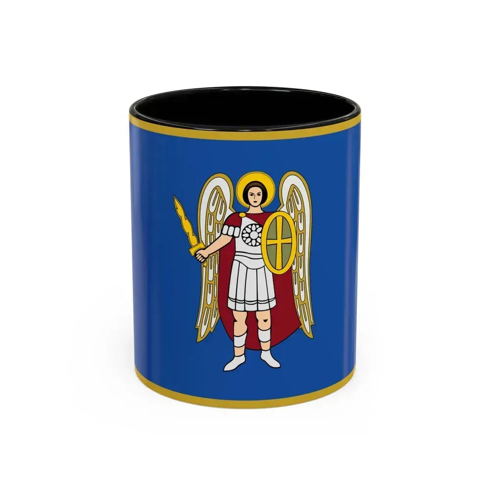 Flag of Kyiv Ukraine - Accent Coffee Mug 11oz Black - Go Mug Yourself