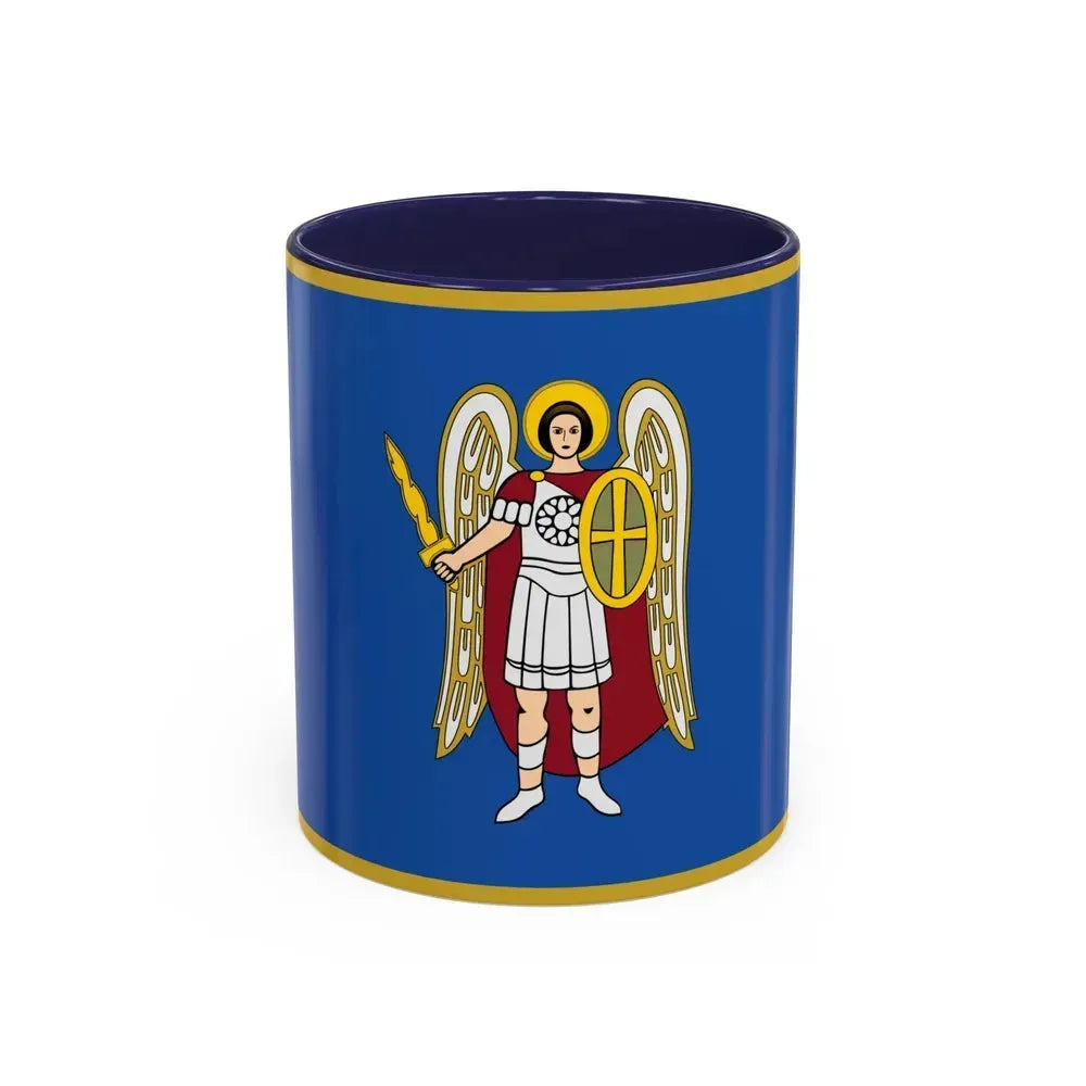 Flag of Kyiv Ukraine - Accent Coffee Mug 11oz Navy - Go Mug Yourself