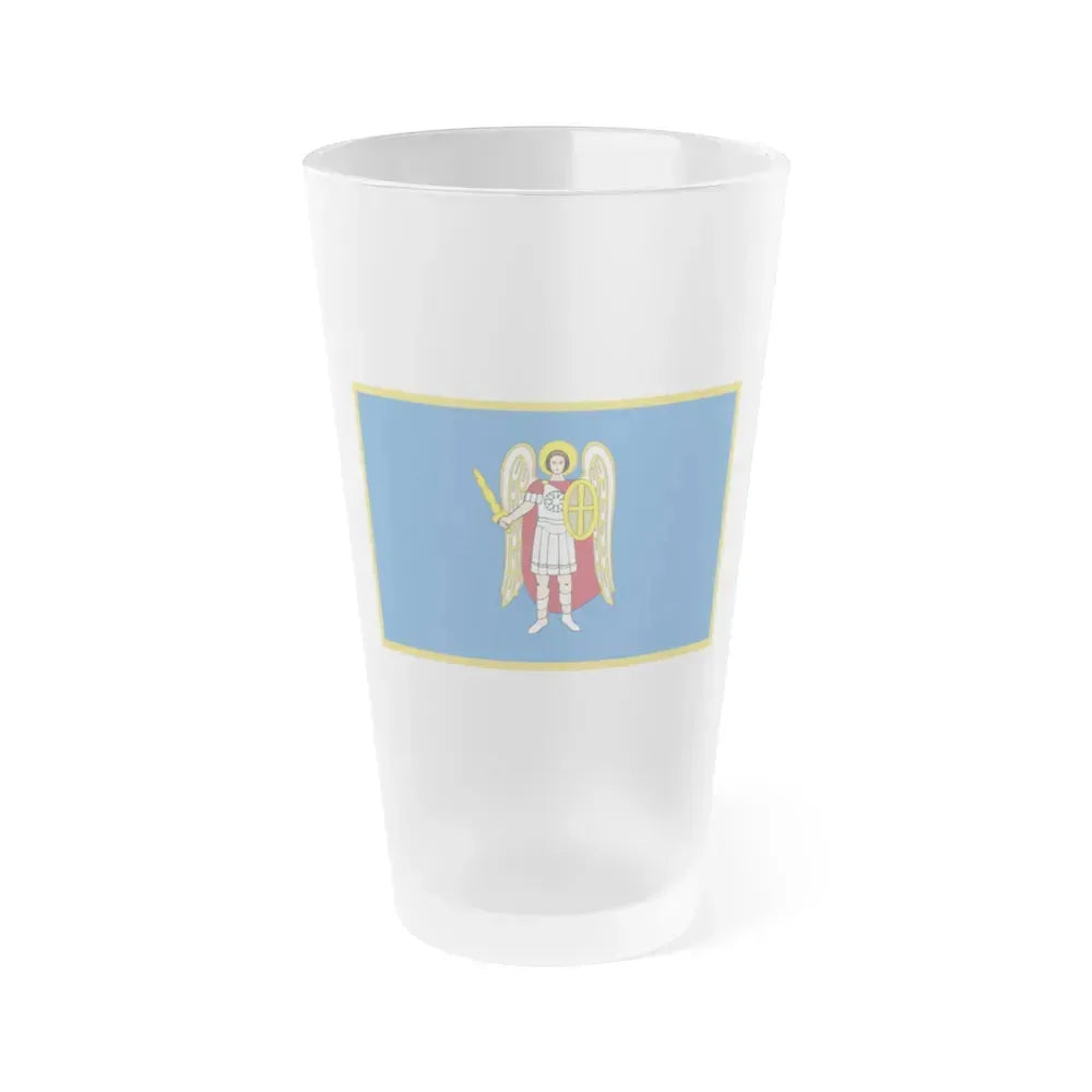 Flag of Kyiv Ukraine - Frosted Pint Glass 16oz 16oz Frosted - Go Mug Yourself