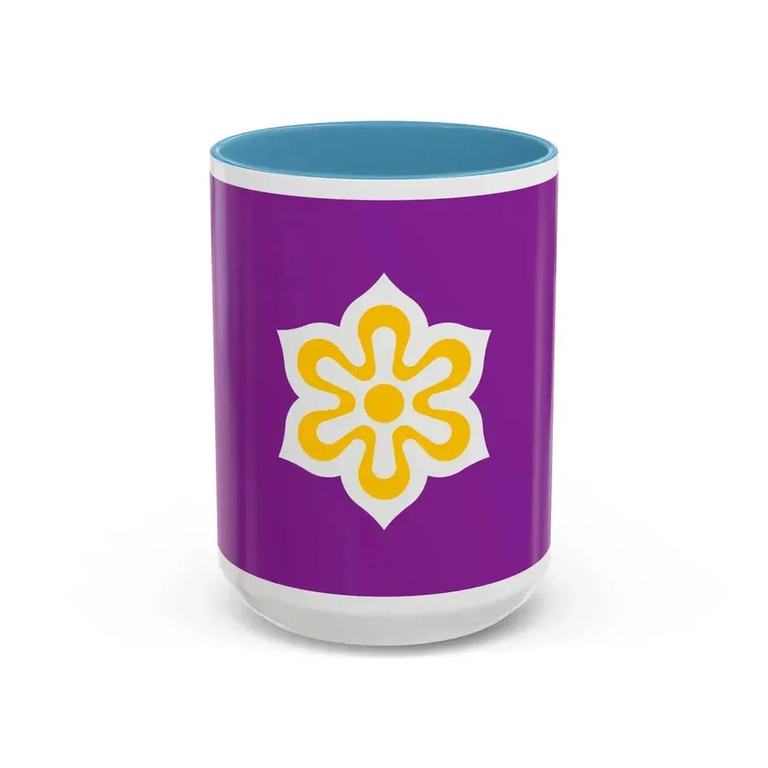 Flag of Kyoto Prefecture Japan - Accent Coffee Mug 15oz Light Blue - Go Mug Yourself