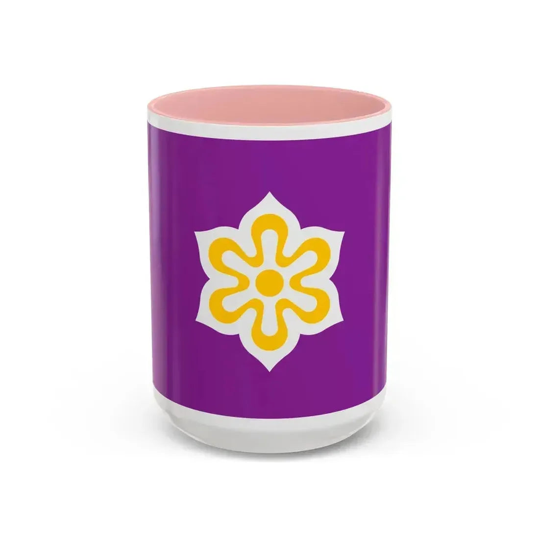 Flag of Kyoto Prefecture Japan - Accent Coffee Mug 15oz Pink - Go Mug Yourself