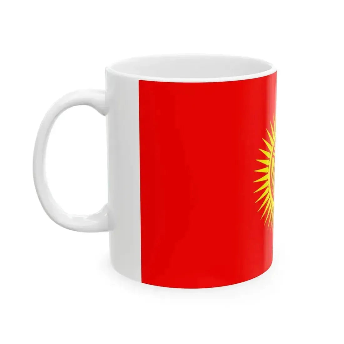 Flag of Kyrgyzstan (Kyrgyzstan) White Coffee Mug - Go Mug Yourself