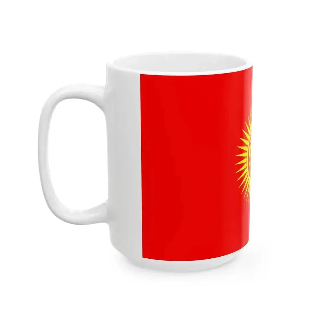 Flag of Kyrgyzstan (Kyrgyzstan) White Coffee Mug - Go Mug Yourself