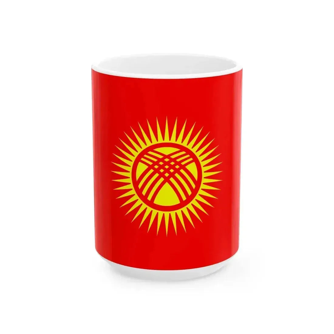Flag of Kyrgyzstan Proposed 2023 v2 (Kyrgyzstan) White Coffee Mug 15oz - Go Mug Yourself