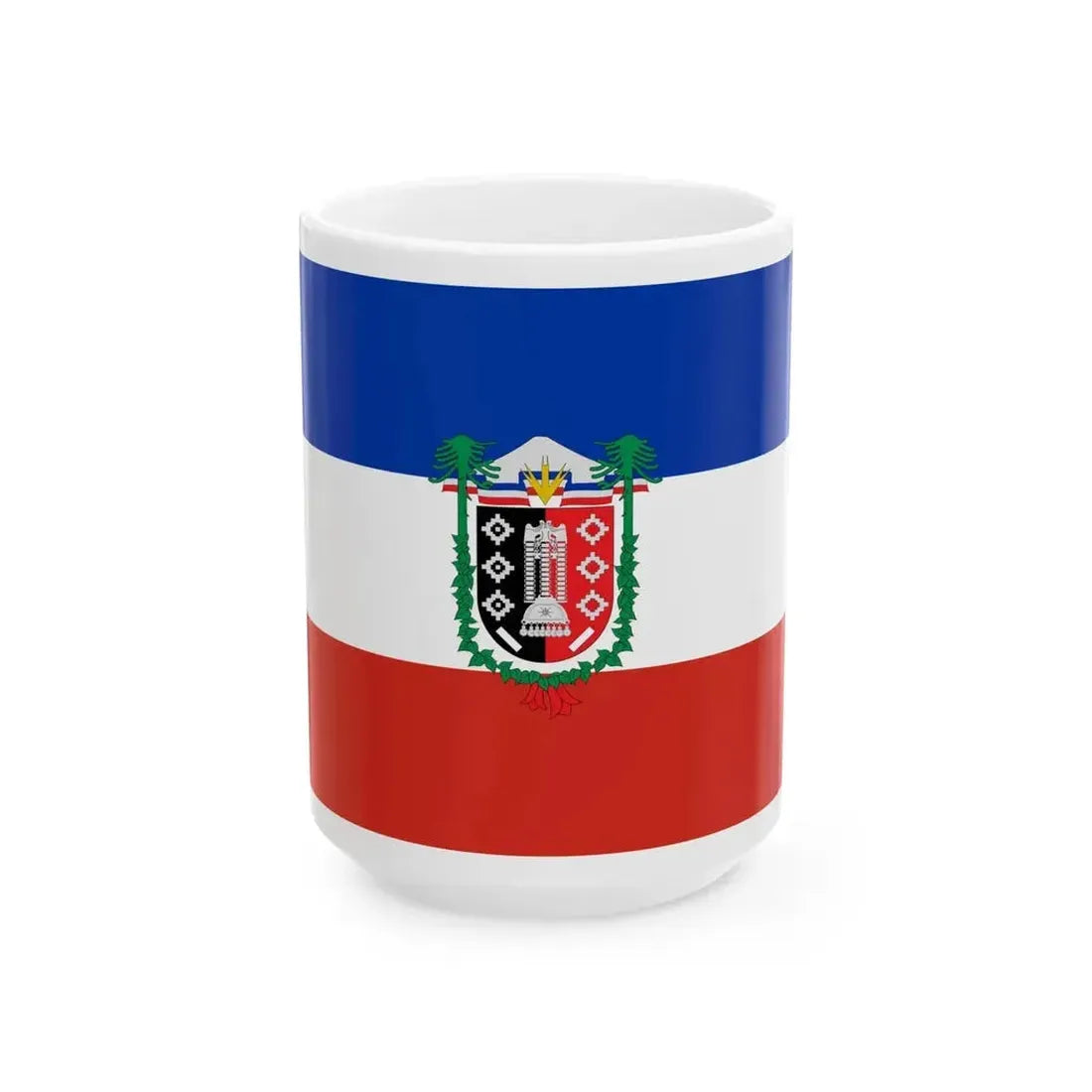 Flag of La Araucania Chile (Chile) White Coffee Mug 15oz - Go Mug Yourself