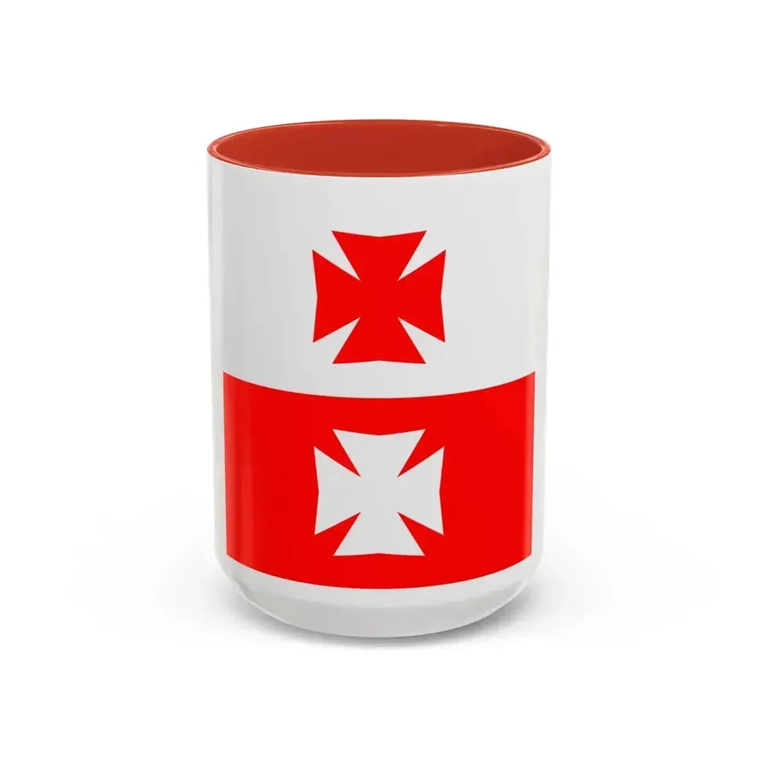Flag of La Chaux Switzerland - Accent Coffee Mug 15oz Red - Go Mug Yourself