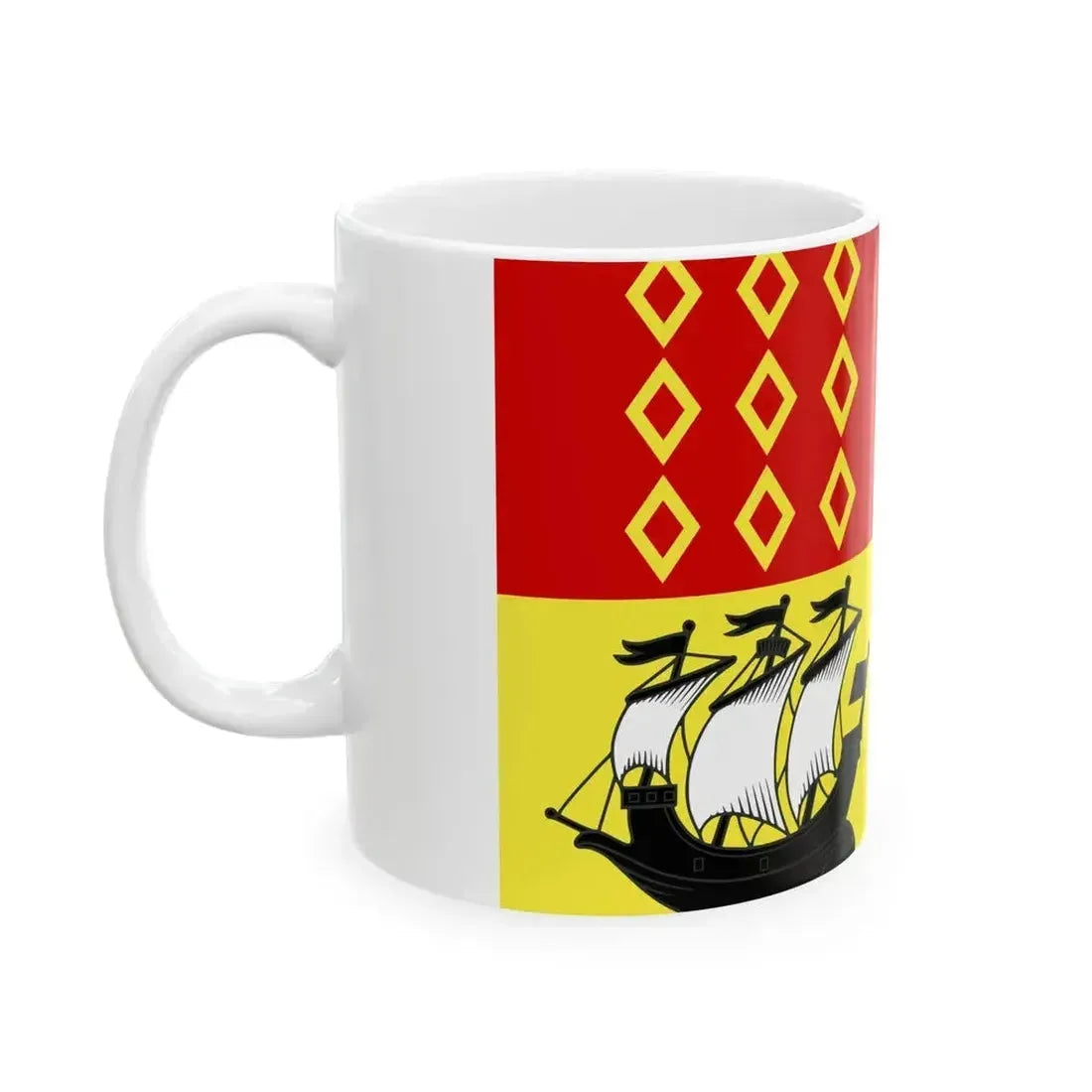 Flag of La Forest-Landerneau (France) White Coffee Mug - Go Mug Yourself