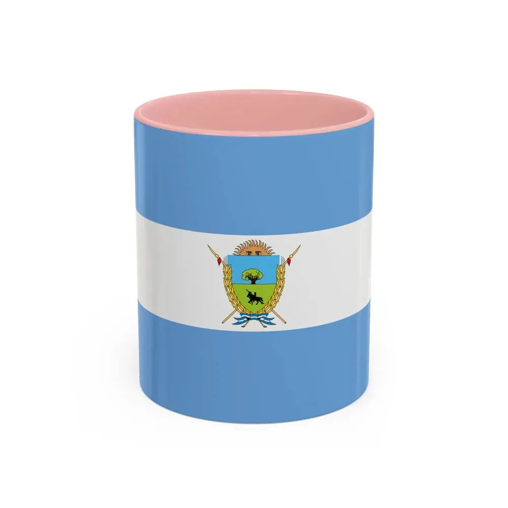 Flag of La Pampa Province Argentina - Accent Coffee Mug 11oz Pink - Go Mug Yourself