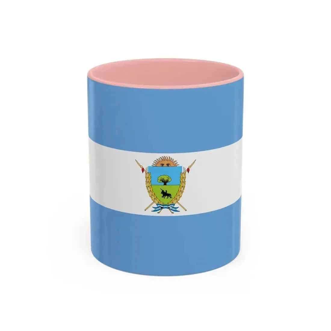 Flag of La Pampa Province Argentina - Accent Coffee Mug 11oz Pink - Go Mug Yourself