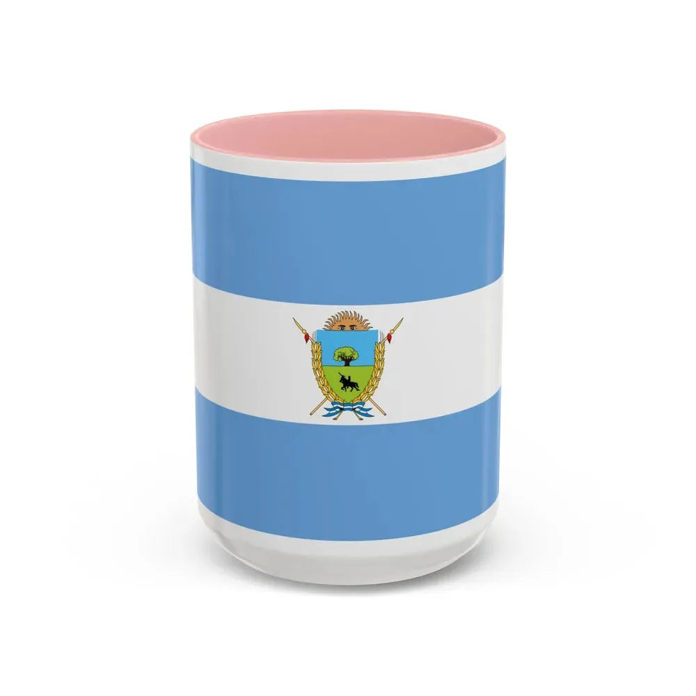 Flag of La Pampa Province Argentina - Accent Coffee Mug 15oz Pink - Go Mug Yourself