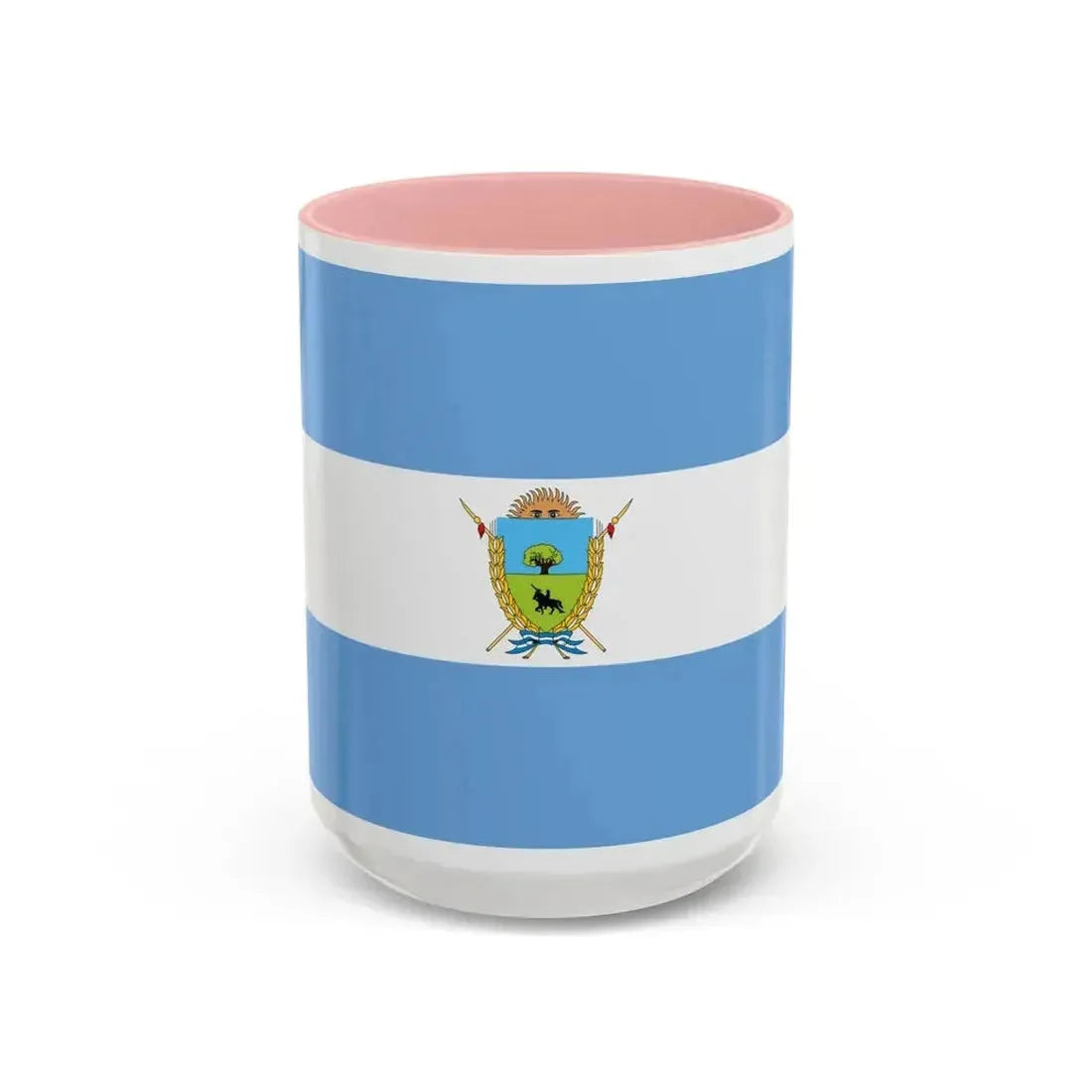 Flag of La Pampa Province Argentina - Accent Coffee Mug 15oz Pink - Go Mug Yourself