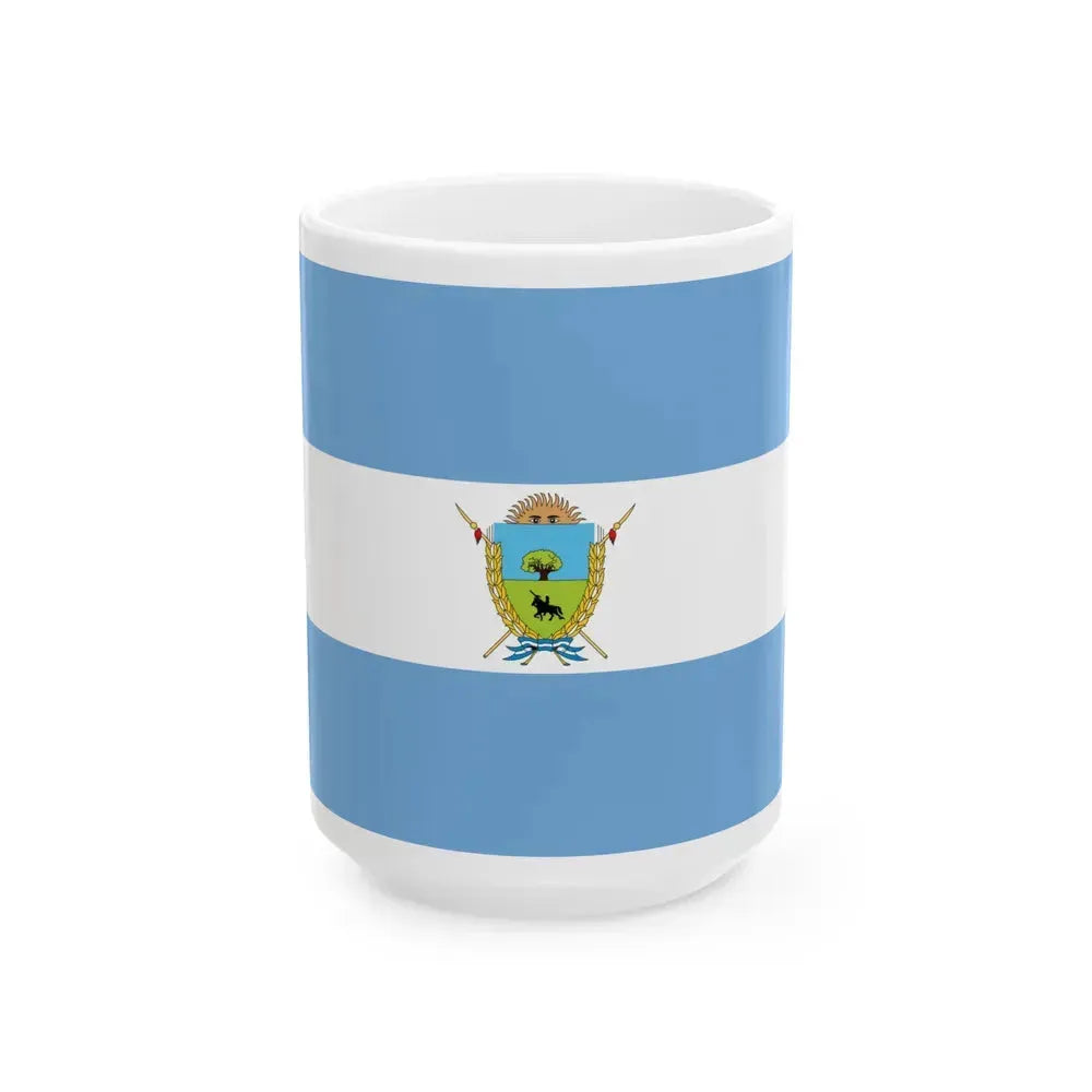 Flag of La Pampa Province Argentina - White Coffee Mug 15oz - Go Mug Yourself