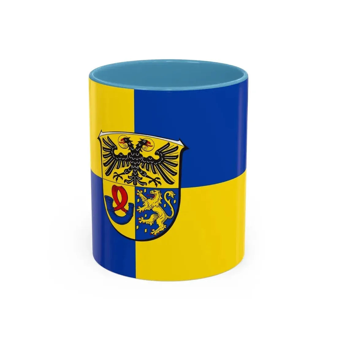 Flag of Lahn Dill Kreises Germany - Accent Coffee Mug 11oz Light Blue - Go Mug Yourself