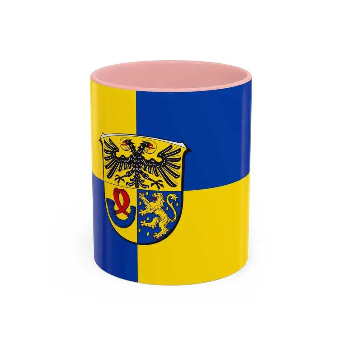 Flag of Lahn Dill Kreises Germany - Accent Coffee Mug 11oz Pink - Go Mug Yourself