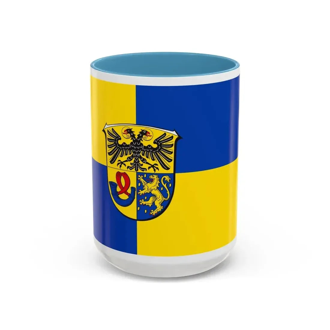 Flag of Lahn Dill Kreises Germany - Accent Coffee Mug 15oz Light Blue - Go Mug Yourself