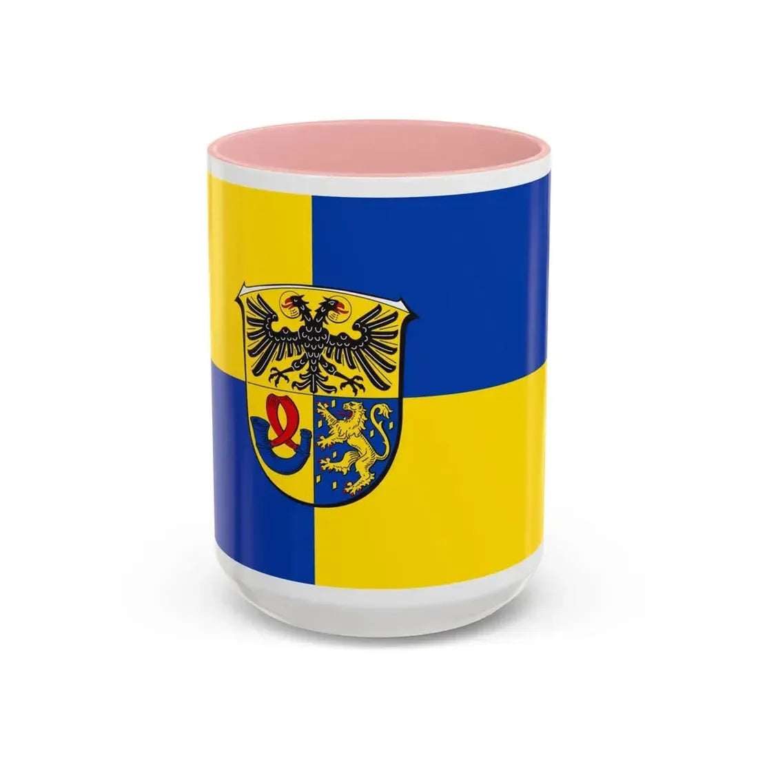 Flag of Lahn Dill Kreises Germany - Accent Coffee Mug 15oz Pink - Go Mug Yourself