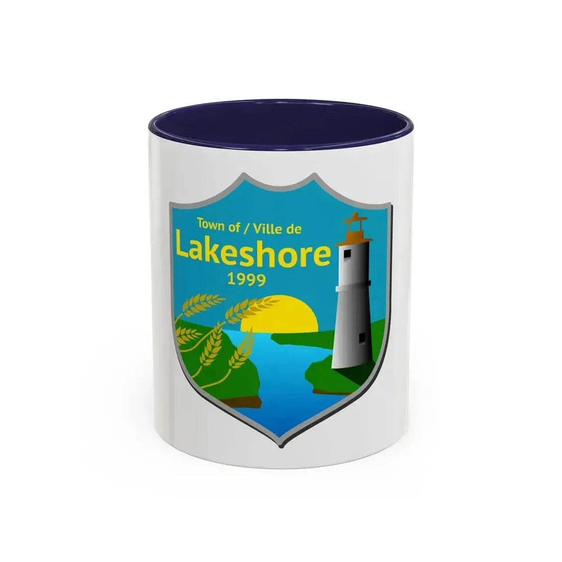 Flag of Lakeshore Ontario Canada - Accent Coffee Mug 11oz Navy - Go Mug Yourself