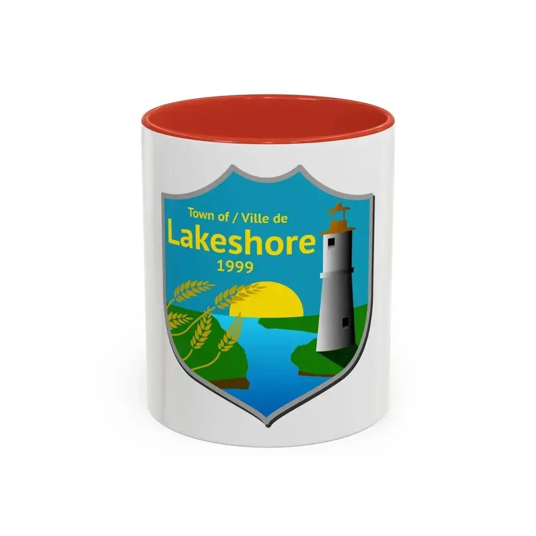 Flag of Lakeshore Ontario Canada - Accent Coffee Mug 11oz Red - Go Mug Yourself