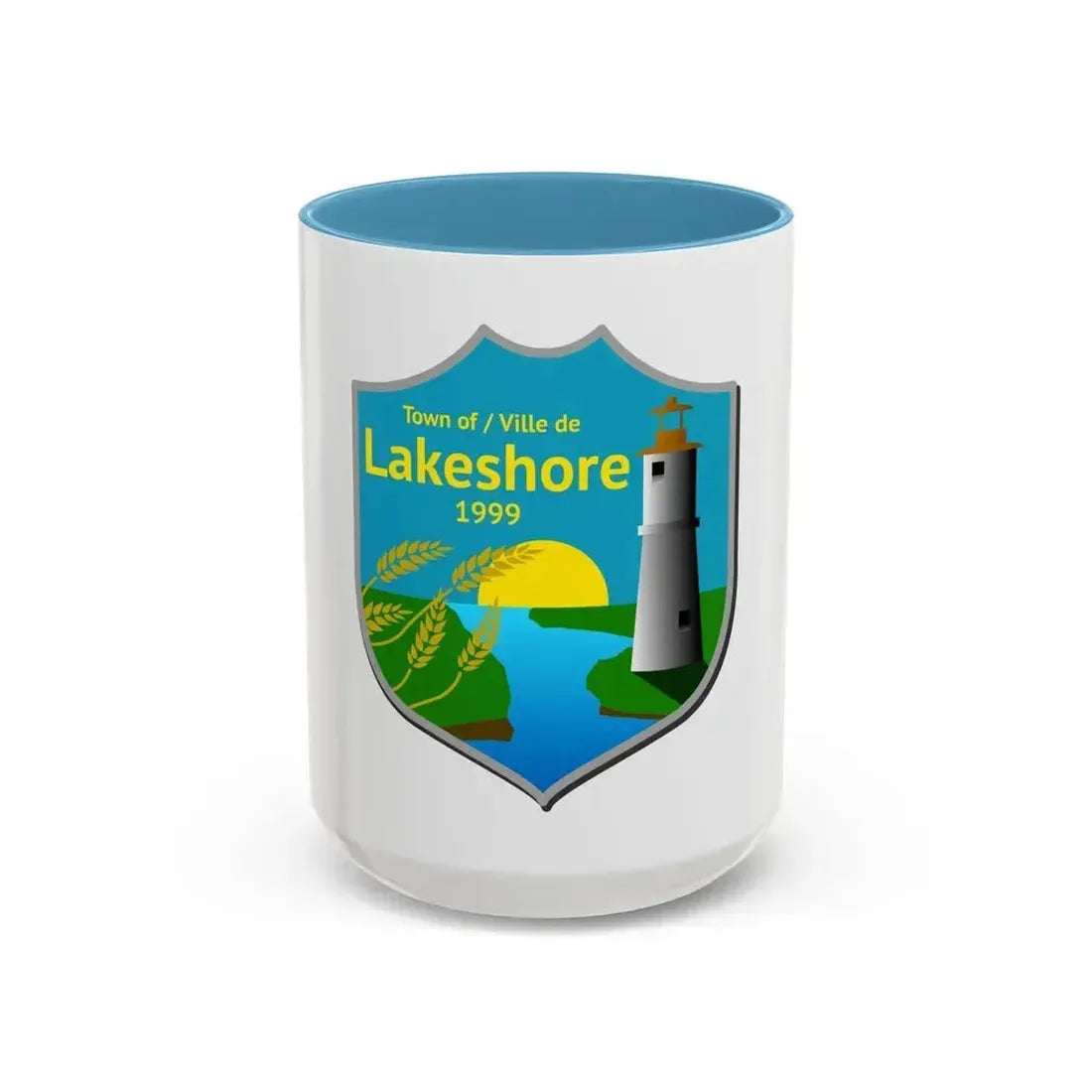 Flag of Lakeshore Ontario Canada - Accent Coffee Mug 15oz Light Blue - Go Mug Yourself