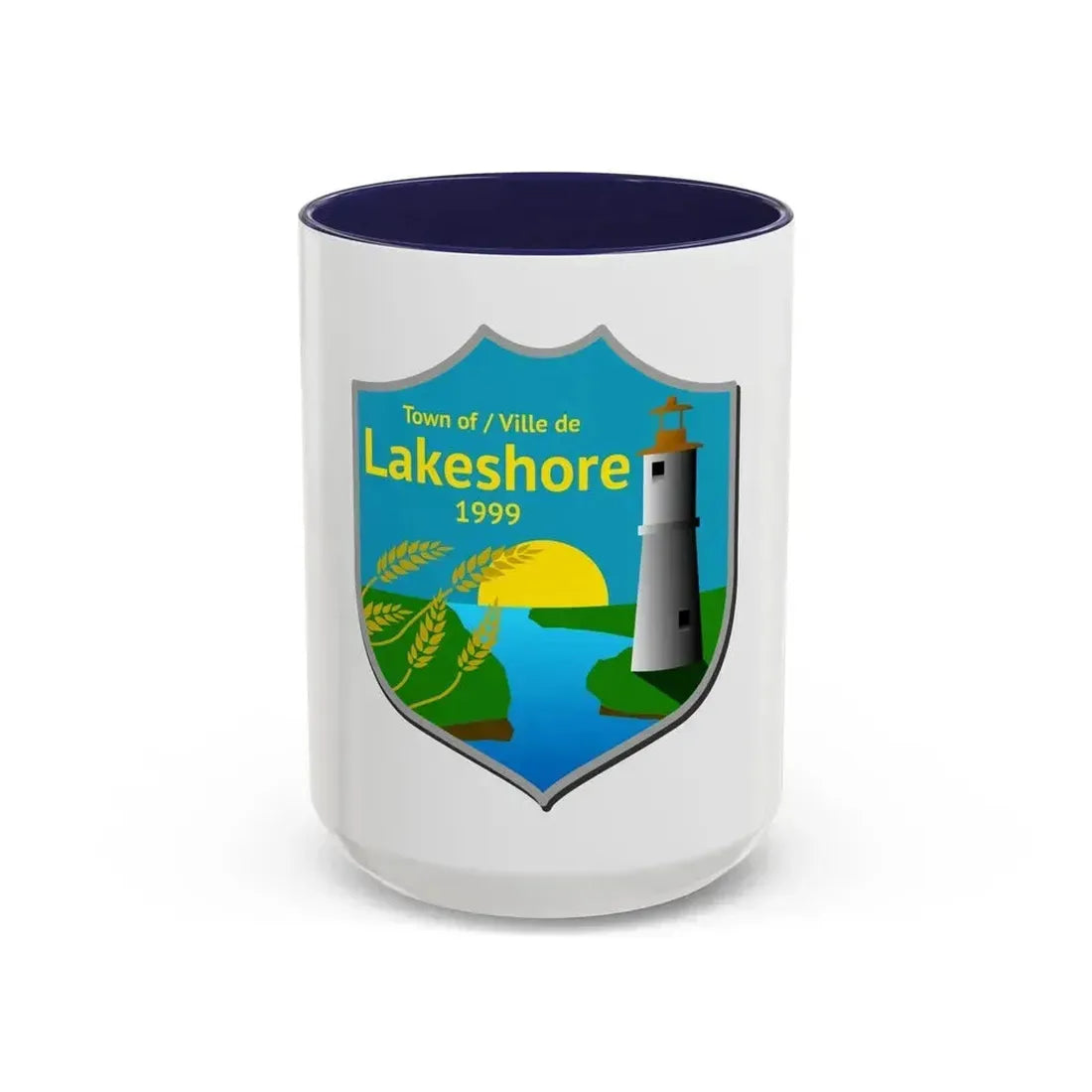 Flag of Lakeshore Ontario Canada - Accent Coffee Mug 15oz Navy - Go Mug Yourself