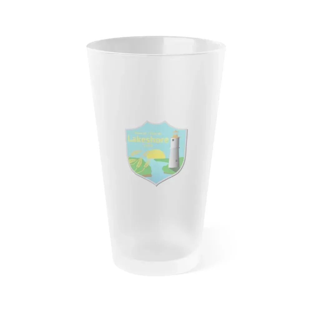 Flag of Lakeshore Ontario Canada - Frosted Pint Glass 16oz 16oz Frosted - Go Mug Yourself