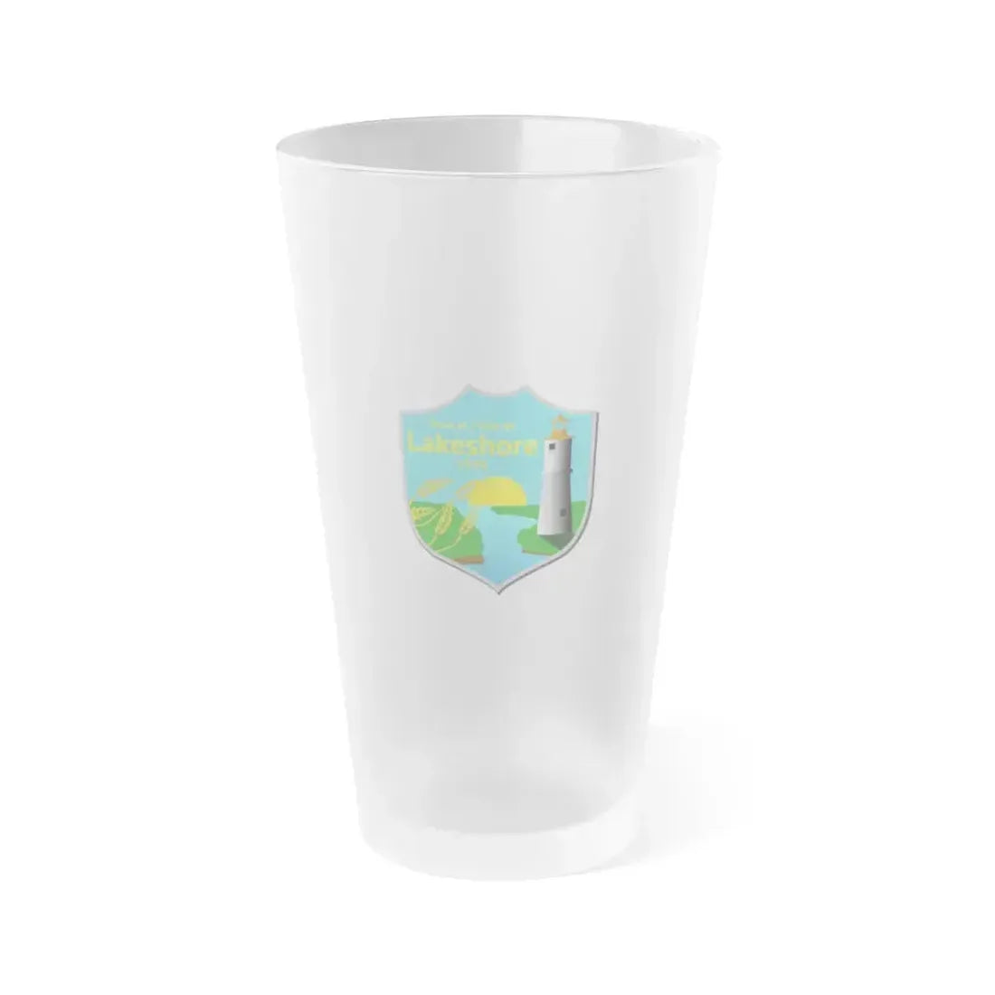 Flag of Lakeshore Ontario Canada - Frosted Pint Glass 16oz 16oz Frosted - Go Mug Yourself