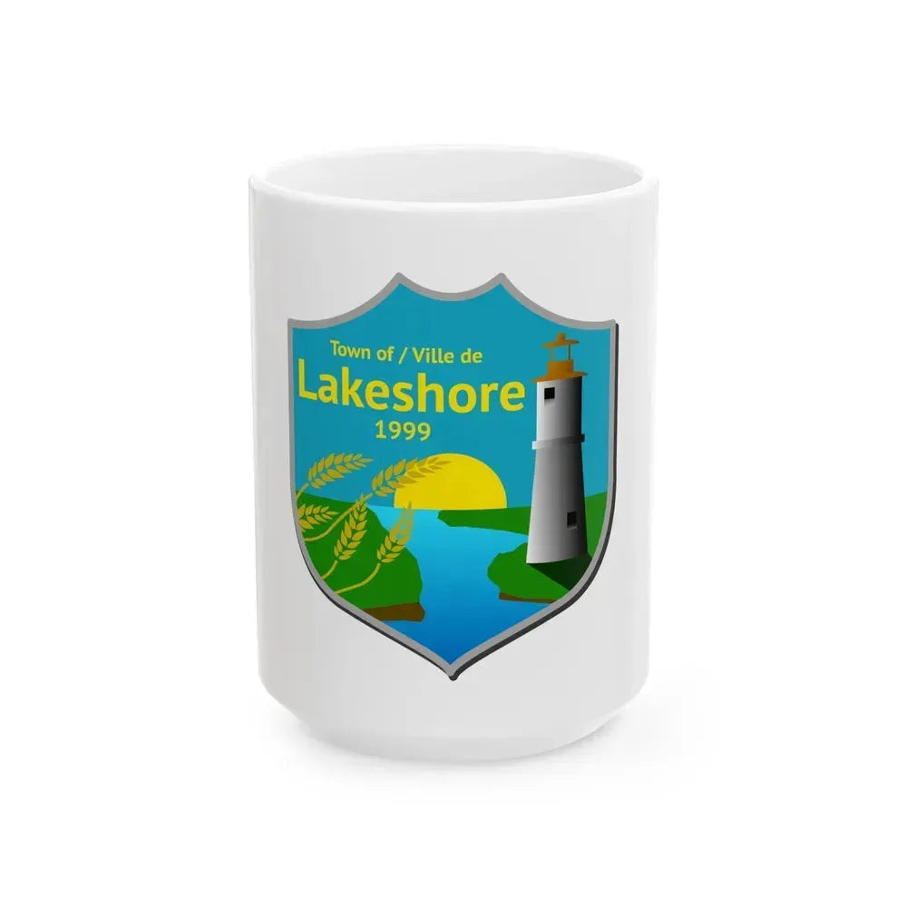 Flag of Lakeshore Ontario Canada - White Coffee Mug 15oz - Go Mug Yourself
