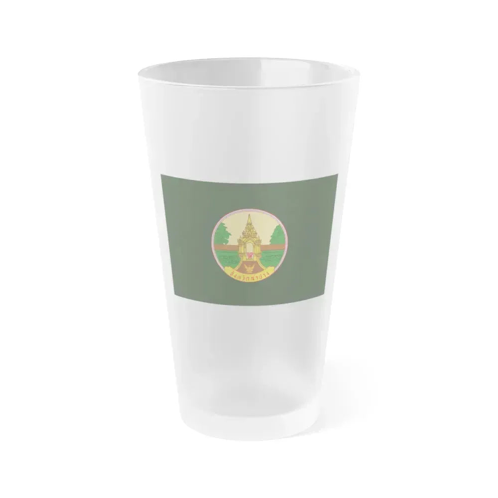 Flag of Lampang Province Thailand - Frosted Pint Glass 16oz 16oz Frosted - Go Mug Yourself