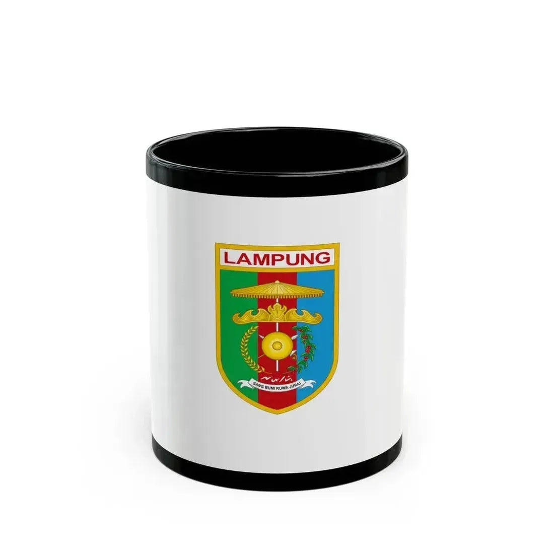 Flag of Lampung Indonesia - Black Coffee Mug 11oz - Go Mug Yourself