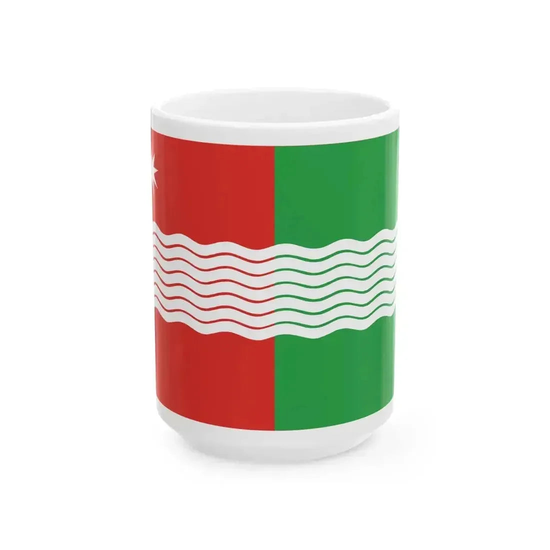Flag of Lanchkhuti Municipality (Georgia) White Coffee Mug 15oz - Go Mug Yourself