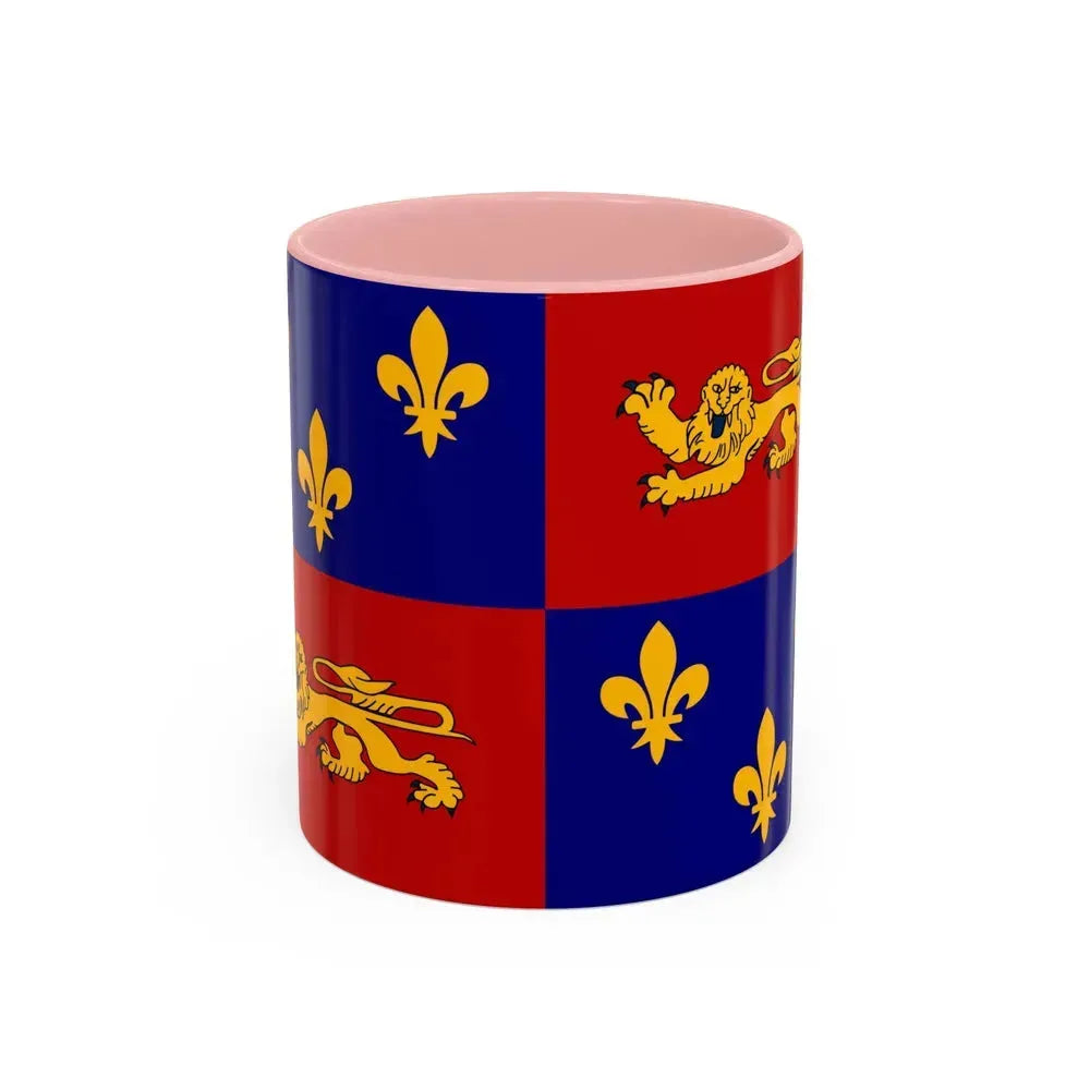 Flag of Landes France - Accent Coffee Mug 11oz Pink - Go Mug Yourself
