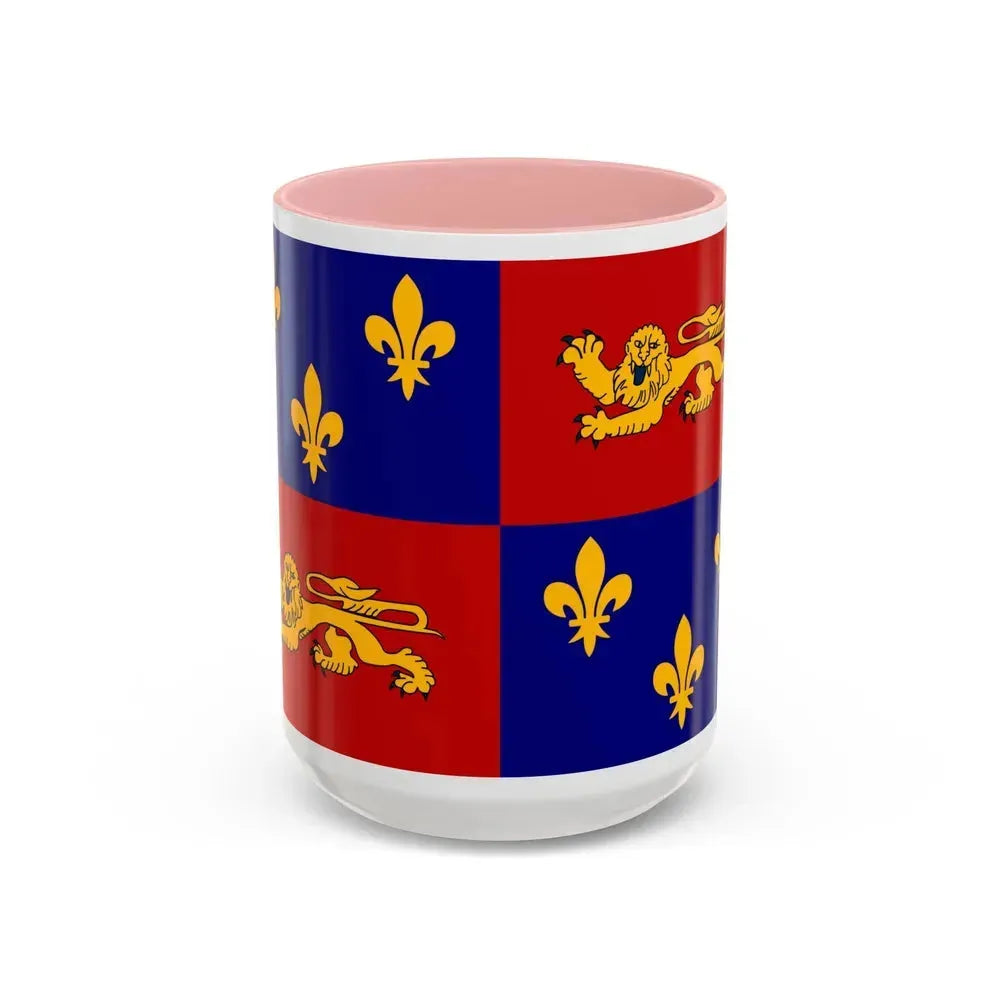 Flag of Landes France - Accent Coffee Mug 15oz Pink - Go Mug Yourself